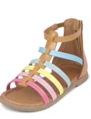 Toddler Girls Rainbow Gladiator Sandals