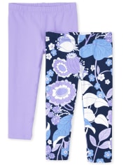 Pack de 2 leggings capri florales para niñas