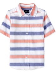 Children's Place Orange And Blue Stripe Shirt