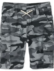 Boys Camo Pull On Cargo Shorts