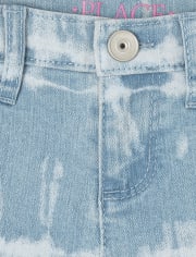 Girls Tie Dye Denim Skimmer Shorts