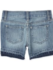 Girls Denim Midi Shorts