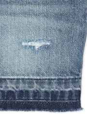 Girls Denim Midi Shorts