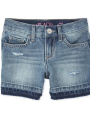 Girls Denim Midi Shorts