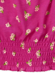 Girls Floral Smocked Top