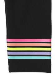 Leggings rayés arc-en-ciel pour fille