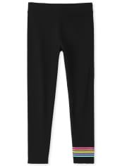Leggings rayés arc-en-ciel pour fille