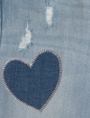 Baby And Toddler Girls Heart Denim Jeans
