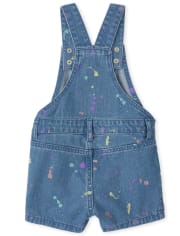 Shorts vaqueros con salpicaduras de pintura para bebés y niñas pequeñas