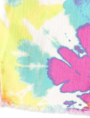 Salopette courte tie-dye arc-en-ciel pour bébés et petites filles