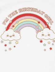 Conjunto de 2 piezas de arcoíris de cumpleaños para niñas pequeñas