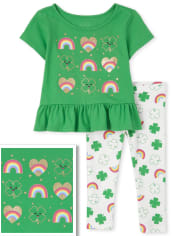 Toddler Girls St. Patrick's Day Peplum 2-Piece Set
