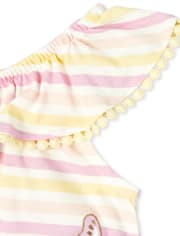 Toddler Girls Striped Ruffle 2-Piece Set