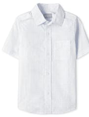 Camisa con botones de popelina estampada para niños