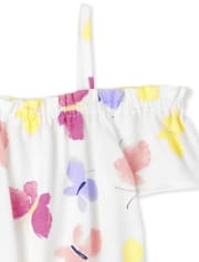 Baby And Toddler Girls Butterfly Off Shoulder Romper