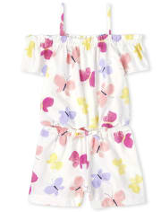 Baby And Toddler Girls Butterfly Off Shoulder Romper