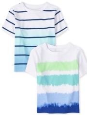 Paquete de 2 tops a rayas para bebés y niños pequeños