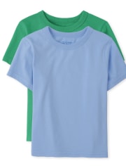 Paquete de 2 camisetas básicas con capas para bebés y niños pequeños