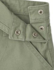 Girls Button Front Shortalls