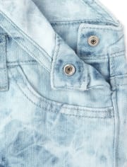 Short en denim tie-dye pour fille