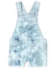 Short en denim tie-dye pour fille
