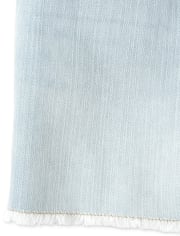 Girls Button Front Denim Shortalls