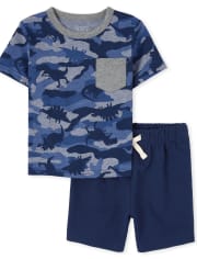 Baby And Toddler Boys Dino Camo Outfit Set