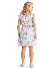 Girls Floral Ruffle Dress