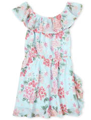 Girls Floral Ruffle Dress