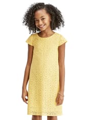 Girls Mommy And Me Daisy Lace Matching Shift Dress