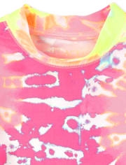 Maillot de bain Rashguard tie-dye pour fille