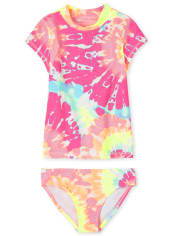 Maillot de bain Rashguard tie-dye pour fille
