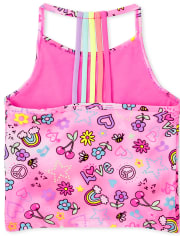 Maillot de bain tankini Emoji Tie Dye pour fille