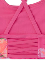 Maillot de bain bikini fleuri pour fille
