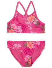 Maillot de bain bikini fleuri pour fille