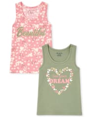 Girls Racerback Tank Top 2-Pack
