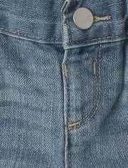 Baby And Toddler Girls Roll Cuff Denim Midi Shorts