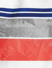 Boys Striped Swim Trunks