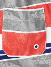 Boys Striped Swim Trunks