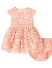 Baby Girls Lace Fit And Flare Dress