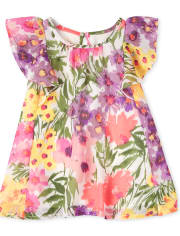 Baby Girls Floral Ruffle Dress