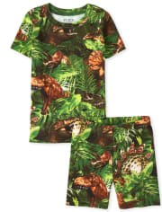 Boys Dino Jungle Snug Fit Cotton Pajamas
