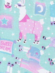 Girls Pajama Llama Snug Fit Cotton Pajamas