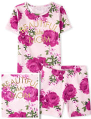 Girls Mommy And Me Floral Snug Fit Cotton Pajamas