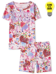 Girls Glow Sweet Dreams Snug Fit Cotton Pajamas