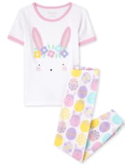 Girls Easter Bunny Snug Fit Cotton Pajamas