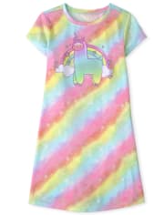 Camisón de llamacorn arcoíris para niñas