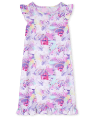 Camisón de castillo de unicornio para niñas