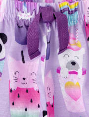 Girls Animal Frappe Pajama Shorts