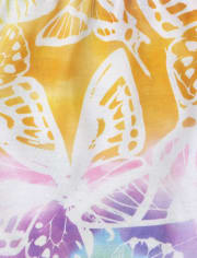 Shorts de pijama de mariposa arcoíris para niñas